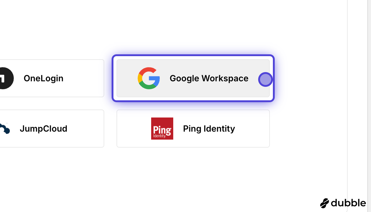Select Google Workspace from the available directory providers.